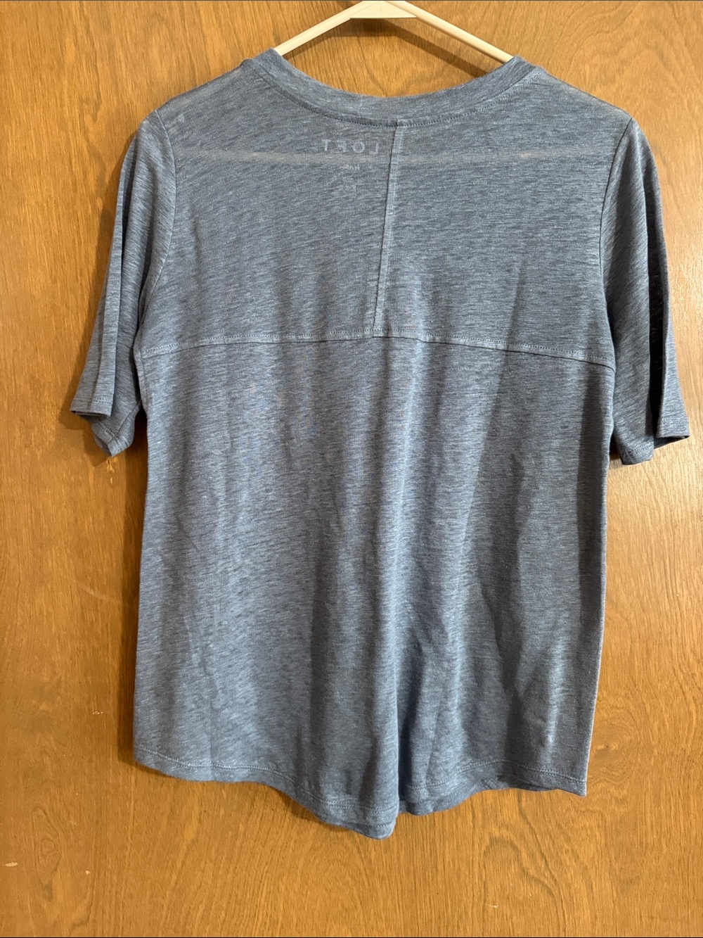 Loft Women’s Short Sleeve Crew Linen Tee in blue-grey - Picture 4 of 5
